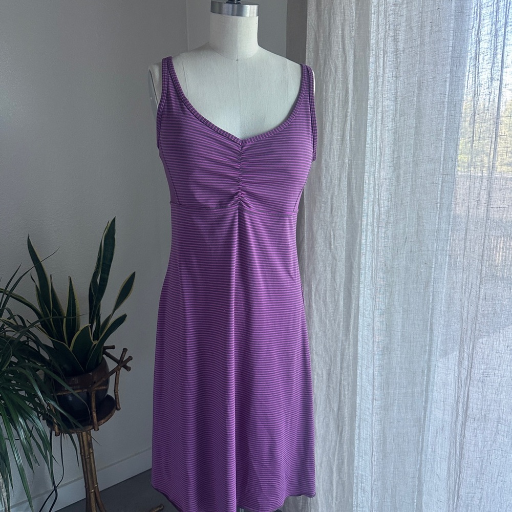 Prana Purple Striped Dress